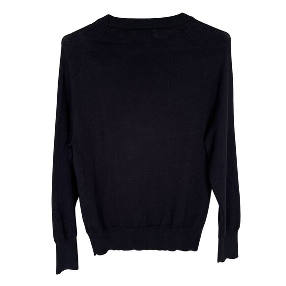 Birch NY | Black Embellished Jeweled Lightweight Sweater Top Petite Medium - Picture 6 of 7